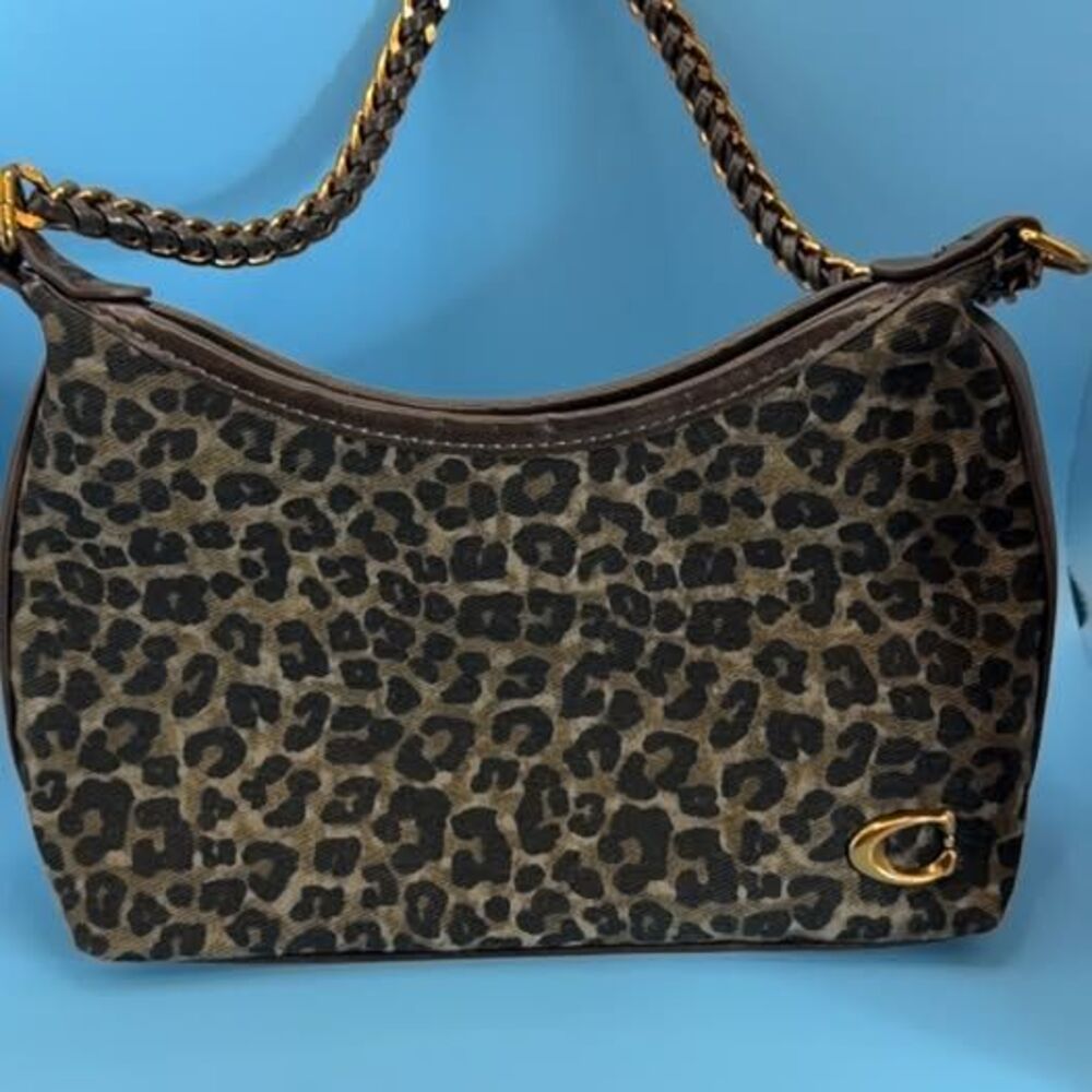 Guess Leopard Print Handbag with Braided Strap